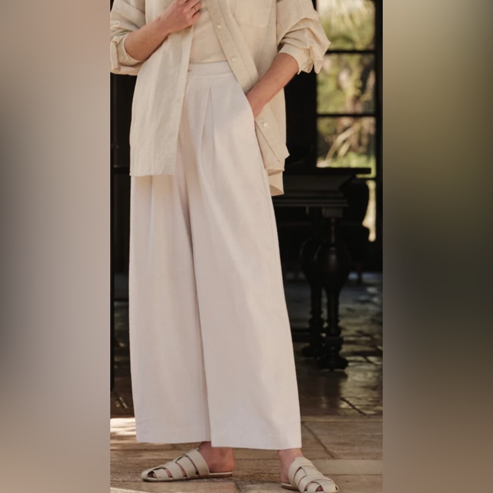 Jenni Kayne Relaxed Wide Leg Trouser Ivory size 8